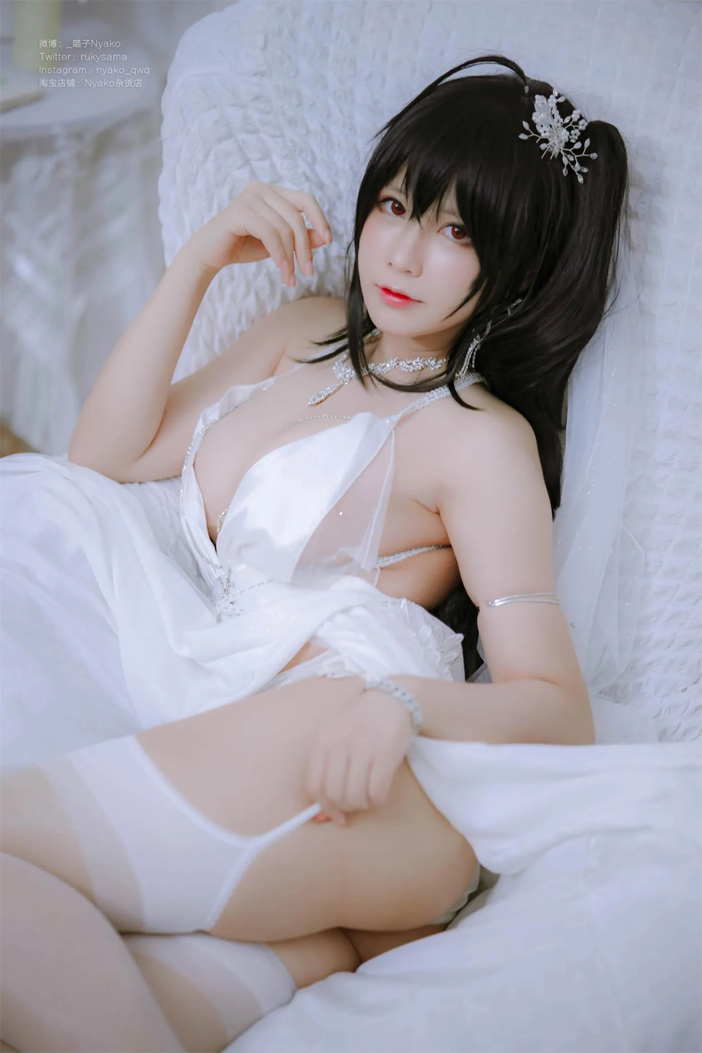 Nyako喵子 – NO.40 大凤纯白婚纱 [65P]插图